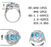 Sterling Silver Semi Mount Ring Setting Oval OV 8X6mm - Syzjewelry